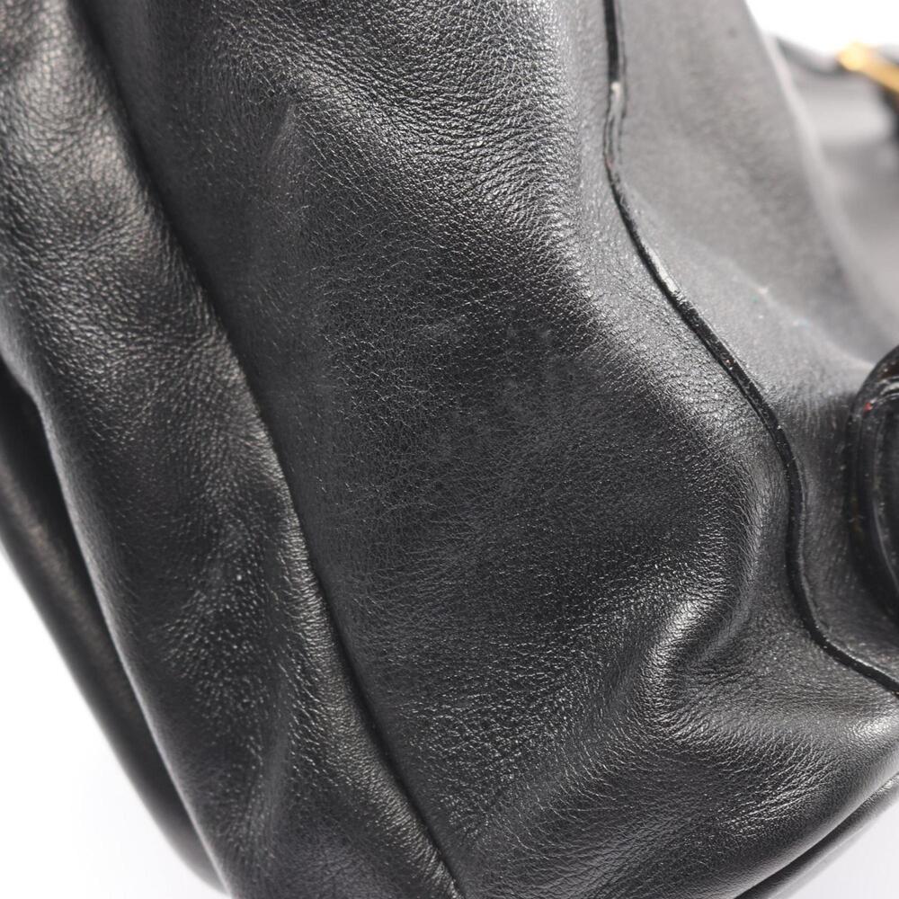 GUCCI Authentic Black Leather Bamboo Backpack - Picture 11 of 12